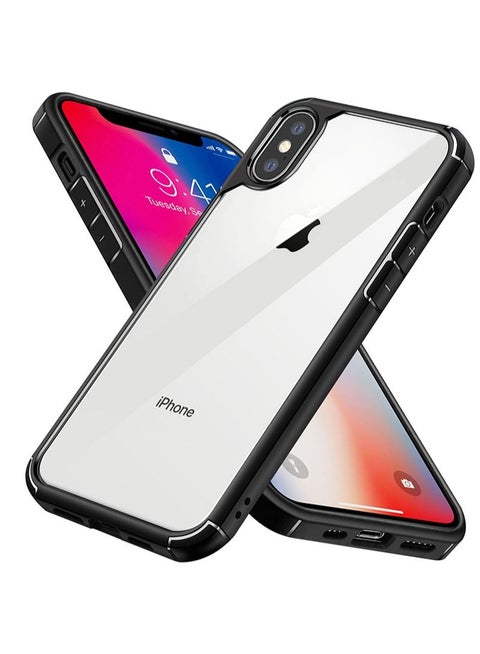 iPhone X/Xs Case Clear Cover Ultra Thin Silicone Shockproof Hard Back Cases Transparent Protective Slim Phone Case for Apple iPhone X/Xs 5.8 inch - Black