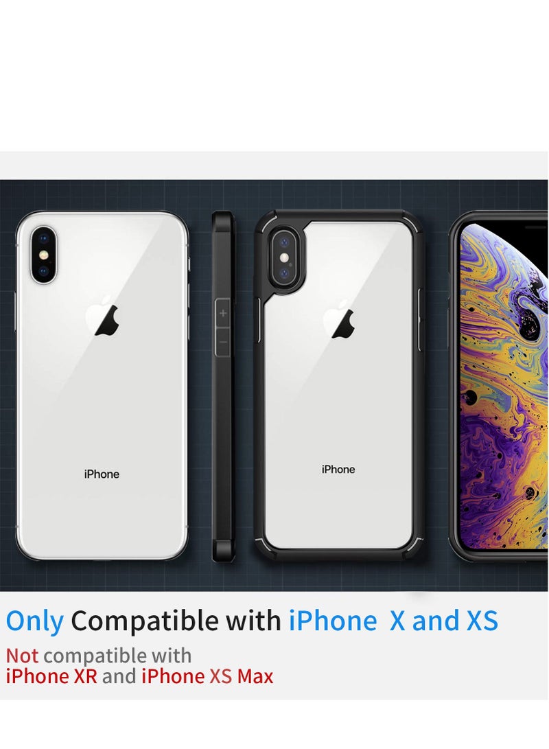 iPhone X/Xs Case Clear Cover Ultra Thin Silicone Shockproof Hard Back Cases Transparent Protective Slim Phone Case for Apple iPhone X/Xs 5.8 inch - Black