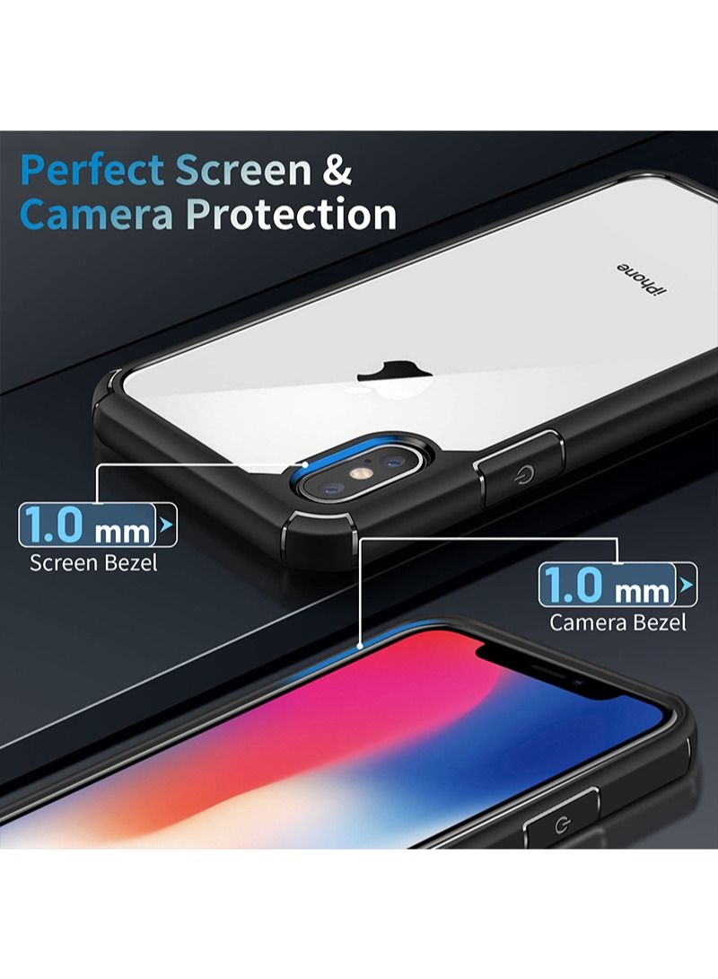 iPhone X/Xs Case Clear Cover Ultra Thin Silicone Shockproof Hard Back Cases Transparent Protective Slim Phone Case for Apple iPhone X/Xs 5.8 inch - Black
