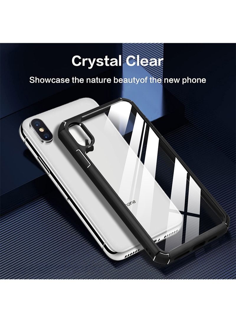 iPhone X/Xs Case Clear Cover Ultra Thin Silicone Shockproof Hard Back Cases Transparent Protective Slim Phone Case for Apple iPhone X/Xs 5.8 inch - Black