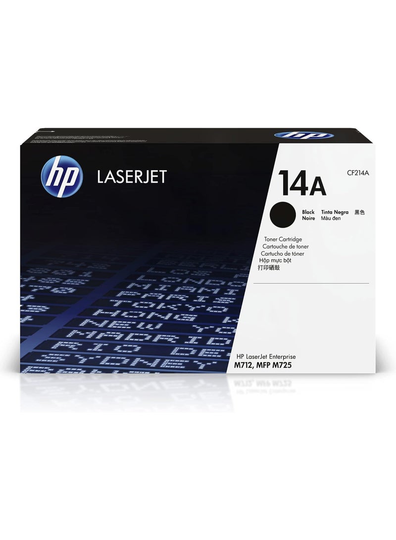 HP Toner HP 14A Black Original LaserJet Toner Cartridge | CF214A | Compatible with HP LaserJet Enterprise 700 M712 & MFP M725 Series Printers | Up to 10,000 Pages | Sharp Professional Black Prints - Image 1