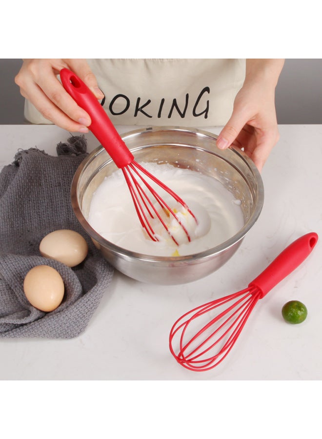 Silicone Egg Beater Manual Mixer Baking Creative Style Plastic Handle Egg Beater Kitchen Utensils/manual-Color:10 Inch Black - Image 5