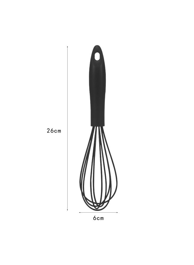 Silicone Egg Beater Manual Mixer Baking Creative Style Plastic Handle Egg Beater Kitchen Utensils/manual-Color:10 Inch Black - Image 1