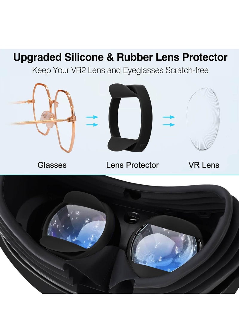 Lens Protector Cover for Playstation VR2, Rubber Lens Protector,  Easy to Wash and Air Dry Soft Silicone Dust Proof & Anti-Scratch Cover for PSVR2, Anti-Scratch Glasses Bumper (Black) - Image 4