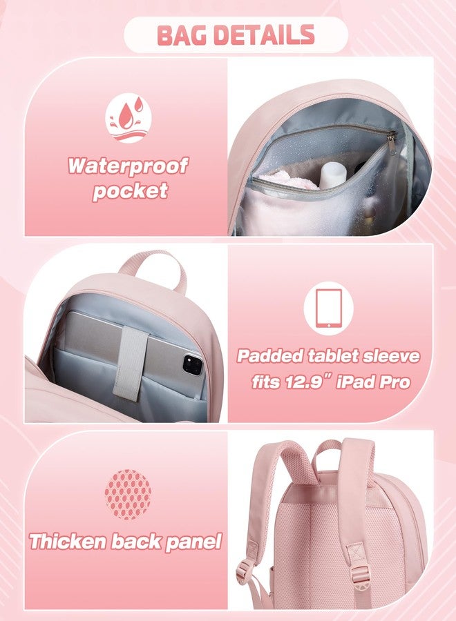 Smasrob Women Mini Backpack with Wet Pocket and RFID Blocking Pocket, Small Backpack Purse for Gym, Work, College or Travel, Pink - Image 4