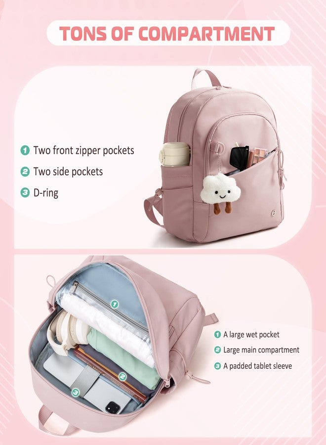 Smasrob Women Mini Backpack with Wet Pocket and RFID Blocking Pocket, Small Backpack Purse for Gym, Work, College or Travel, Pink - Image 3