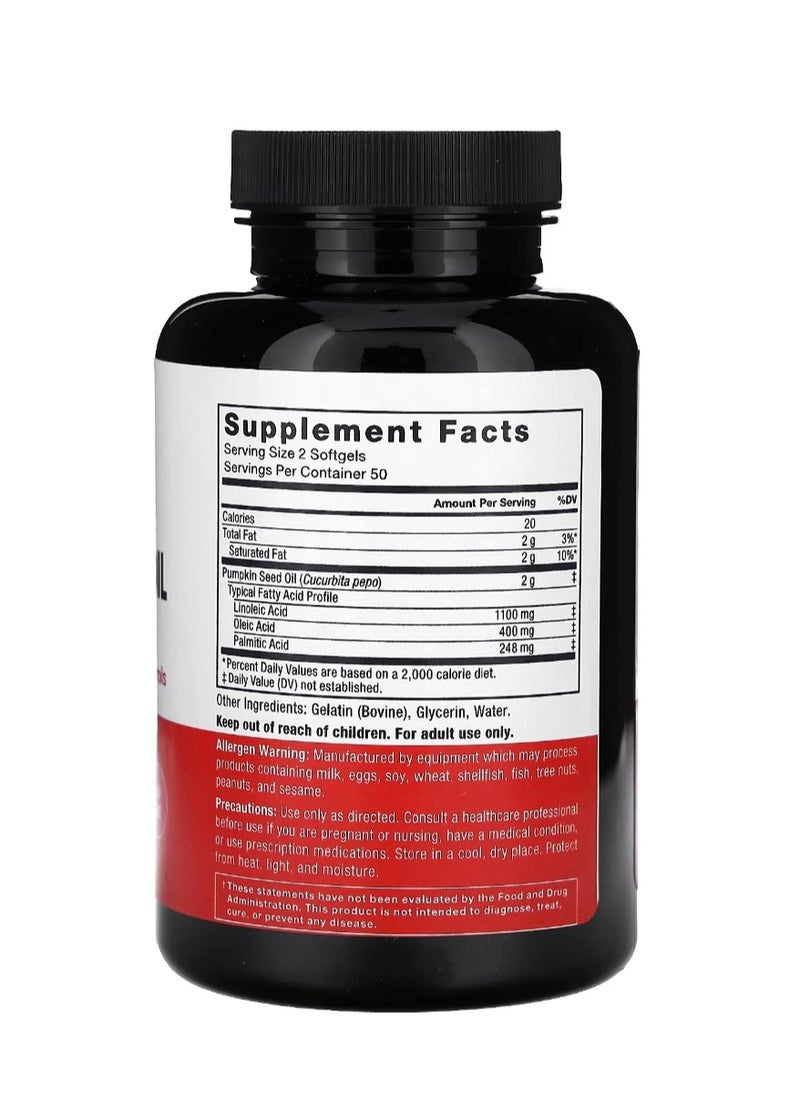 Force Factor Pumpkin Seed Oil 2000 mg 100 Softgels (1000 mg Per Softgel)  - Image 2