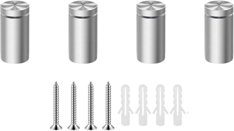 Stainless Steel Sign Mounting Screws for Acrylic and Glass, 100x25mm, 4pcs with Screws and Rubber Grommets