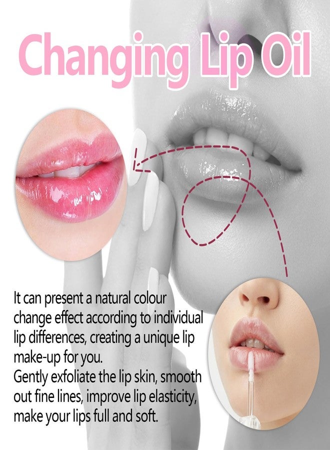 Tiejdhr Magic Color Changing Lip Oil, Warm Change Lip Gloss, Nourishing Lip Glow Oil Upgraded Big Brush Head Moisturizing Lip Oil Long Lasting & Non-Sticky Primer Lip Tint (Pink) - Image 2