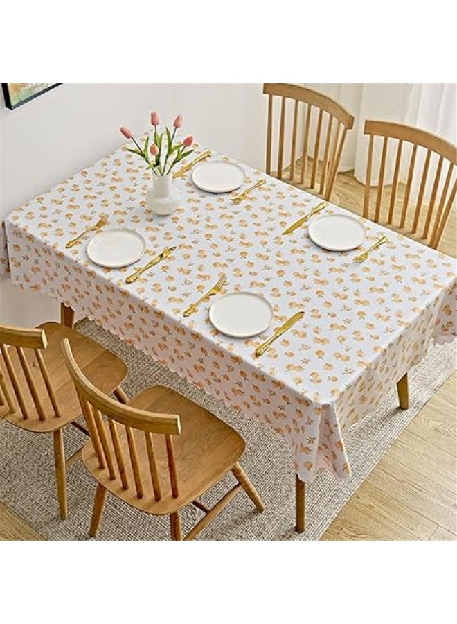 Arabest Waterproof PVC Tablecloth, Peach Rectangular Plastic Oilcloth, Stain-Resistant & Easy Care for Dining Room, Parties Garden & Picnic Use (140x180cm) - Image 4