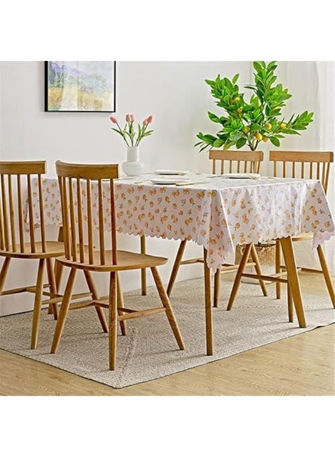 Arabest Waterproof PVC Tablecloth, Peach Rectangular Plastic Oilcloth, Stain-Resistant & Easy Care for Dining Room, Parties Garden & Picnic Use (140x180cm) - Image 5