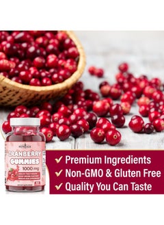 New Age NEW AGE Cranberry Gummies Urinary Tract Health Gummies 1000mg - Supports Bladder, Kidney, UTI - Vegetarian, 2 Pack -120 Count  - Image 5