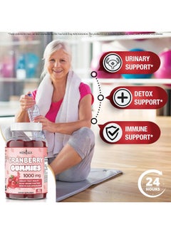 New Age NEW AGE Cranberry Gummies Urinary Tract Health Gummies 1000mg - Supports Bladder, Kidney, UTI - Vegetarian, 2 Pack -120 Count  - Image 3