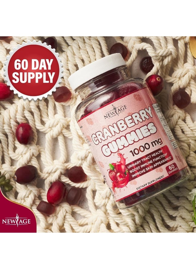 NEW AGE Cranberry Gummies Urinary Tract Health Gummies 1000mg - Supports Bladder, Kidney, UTI - Vegetarian, 2 Pack -120 Count - pzsku/Z6B38D500AB2E56AAC56CZ/45/_/1740377362/99eb108c-ffa2-4329-b08f-292fd47bf2f2