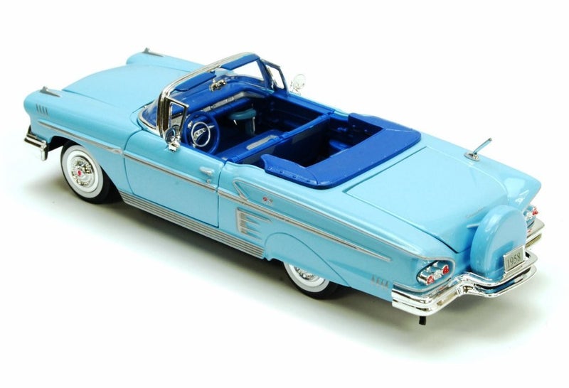 MOTORMAX 1958 Chevrolet Impala Convertible, Blue - Motormax Premium American 73267 - 1/24 Scale Diecast Model Car, unisex-children - Image 2