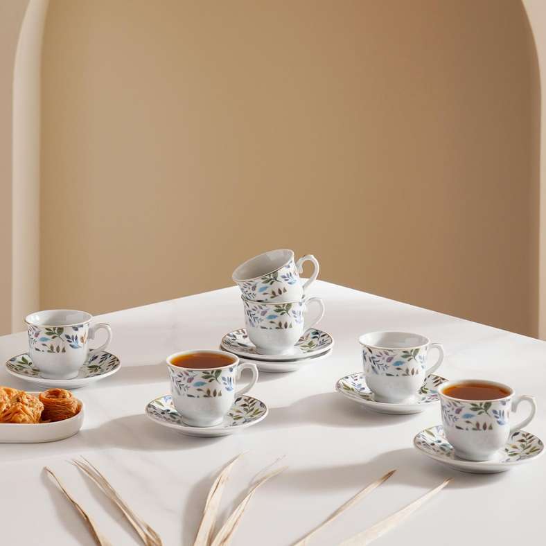 Pan Home طقم فناجين إسبريسو فلورينيو 12 قطعة لعشاق القهوة