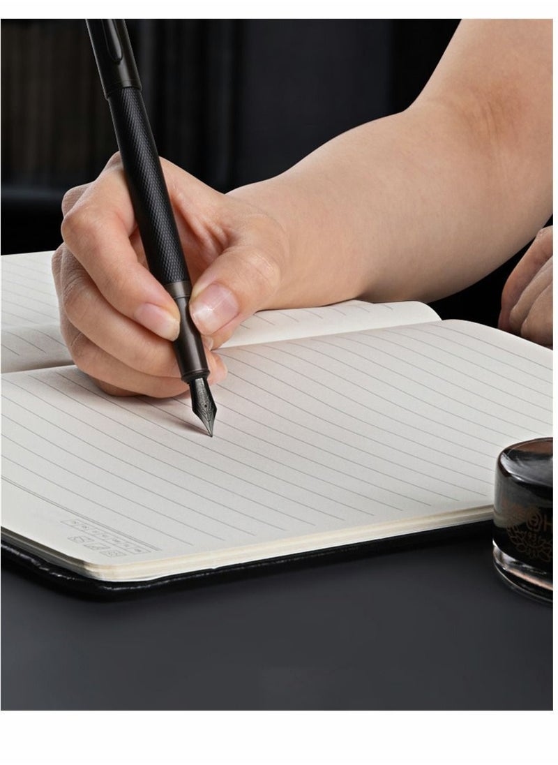 Y&D - Fountain Pen Black Forest Metal Beautiful Tree Texture Extra Fine Nib Writing Office Classic Design with Converter and Box Set Gift for your Family or anyone else - Image 1