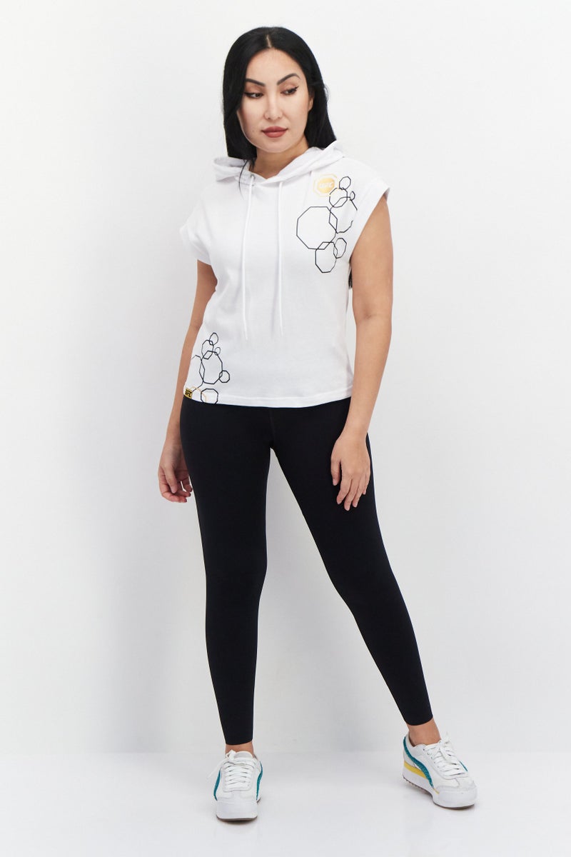 Ufc Women Sportswear Fit Brand Logo Training Hoodies, White - Image 4