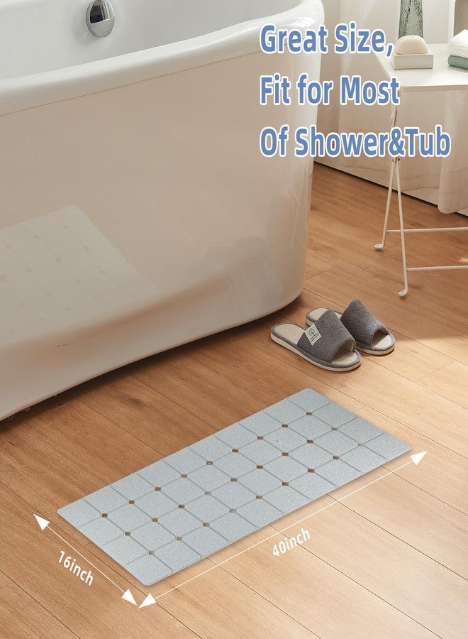 MeimeiDe Silicone Bath Mat Without Suction Cups - Heavy, Foldable & Odor-Free Anti-Slip Tub Mat for Textured or Refinished Bathtubs, Quick Drain, Eco-Friendly Bathroom Mat, 16"x40" Grey - Image 5