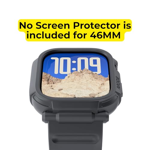 elkson Bands Case for Apple Watch Series 11 10 46mm for Men, Rugged Heavy Duty Bumper Tactical Strap Quattro Pro 2.0 Series for iWatch, Military Grade Durable Protective Cover, Shockproof, Tan - Image 2