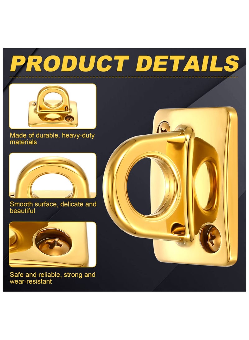 SYOSI 2 Pcs Gold Large Loop Wall Plate Metal Post, Queue Line Barrier Hanging Circle Hook, Rope Safety Barriers for Movie Theaters Grand Openings Auto Shows Hotels Velvet Stanchion VIP Rope Crowd Control  - Image 3