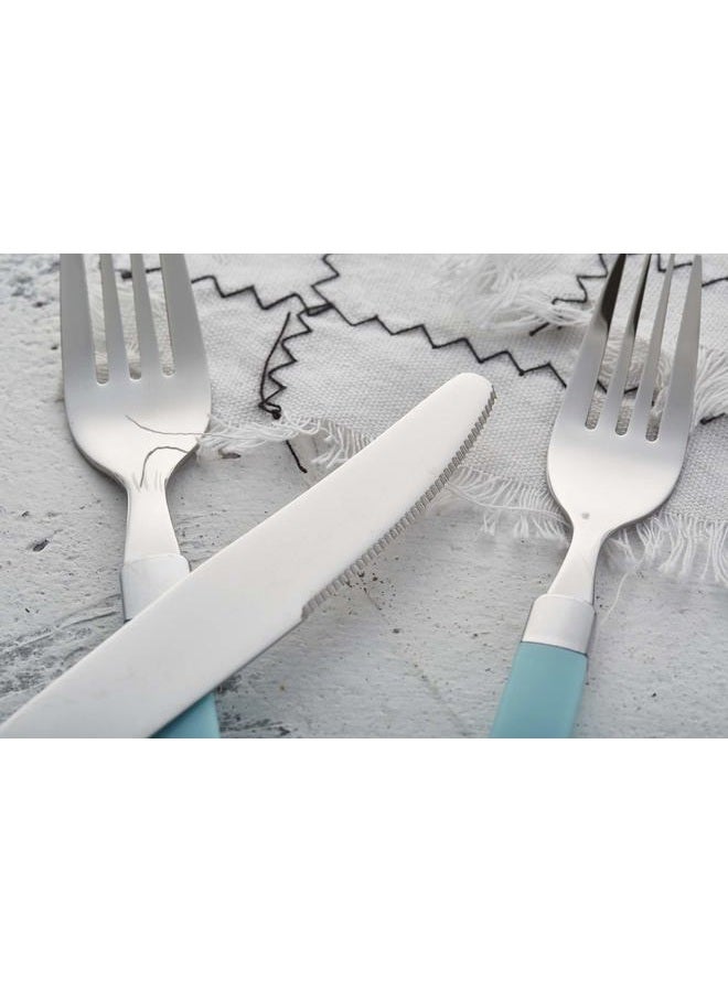 Annova Stainless Steel Dinner and Salad Forks, Table Knives, Tablespoons, Teaspoons Set (Turquoise, 20 Pieces) - Image 4