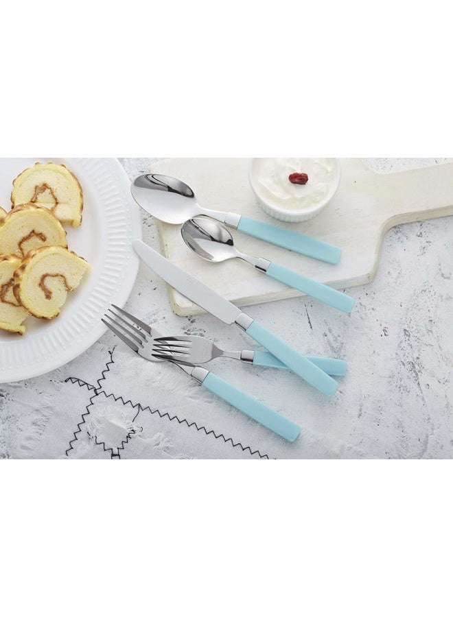 Annova Stainless Steel Dinner and Salad Forks, Table Knives, Tablespoons, Teaspoons Set (Turquoise, 20 Pieces) - Image 3