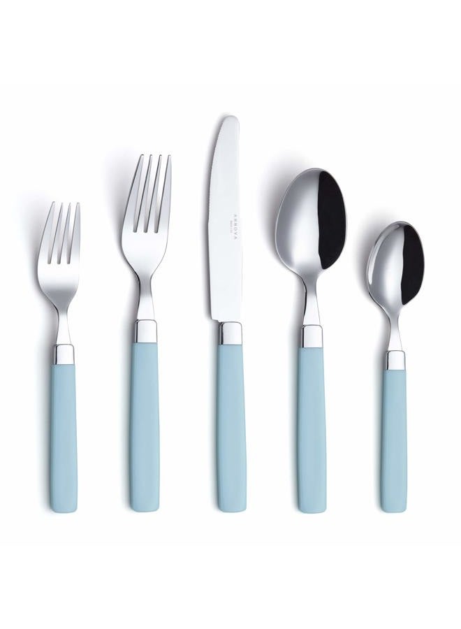 Annova Stainless Steel Dinner and Salad Forks, Table Knives, Tablespoons, Teaspoons Set (Turquoise, 20 Pieces) - Image 1