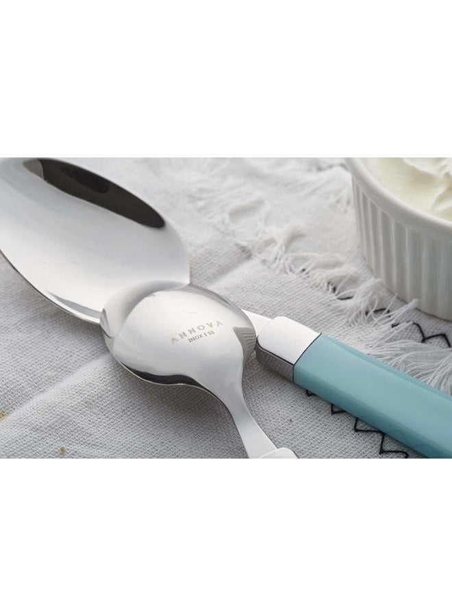 Annova Stainless Steel Dinner and Salad Forks, Table Knives, Tablespoons, Teaspoons Set (Turquoise, 20 Pieces) - Image 5