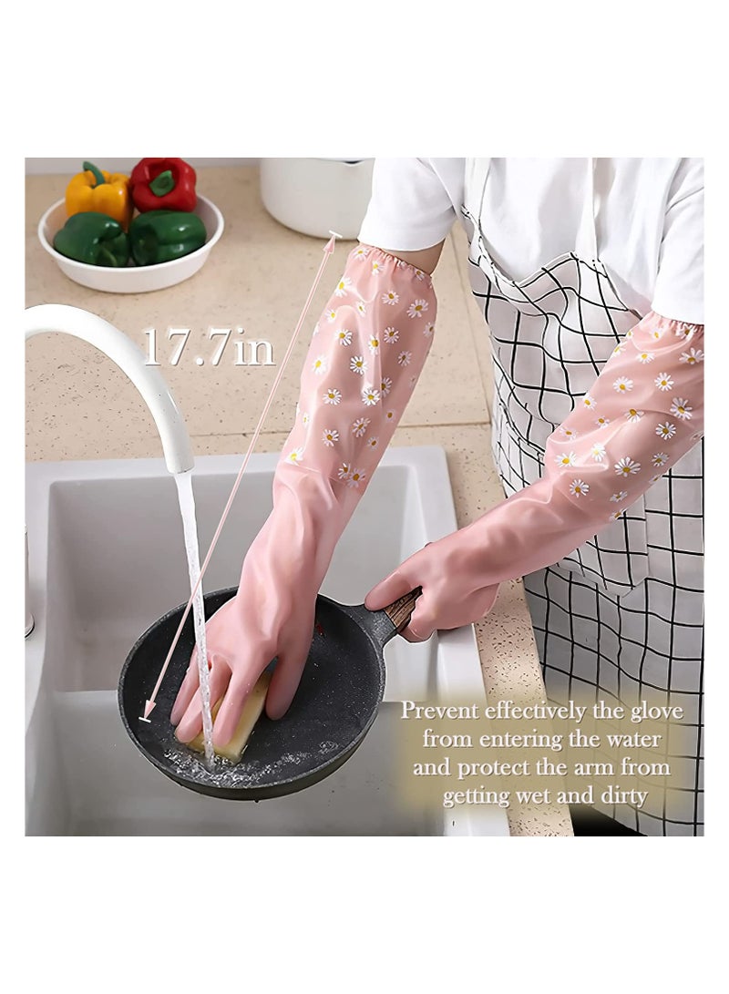 3 Pairs Rubber Gloves for Household Cleaning Gloves, Durable Kitchen PVC Gloves for Dishwashing Waterproof - Image 5