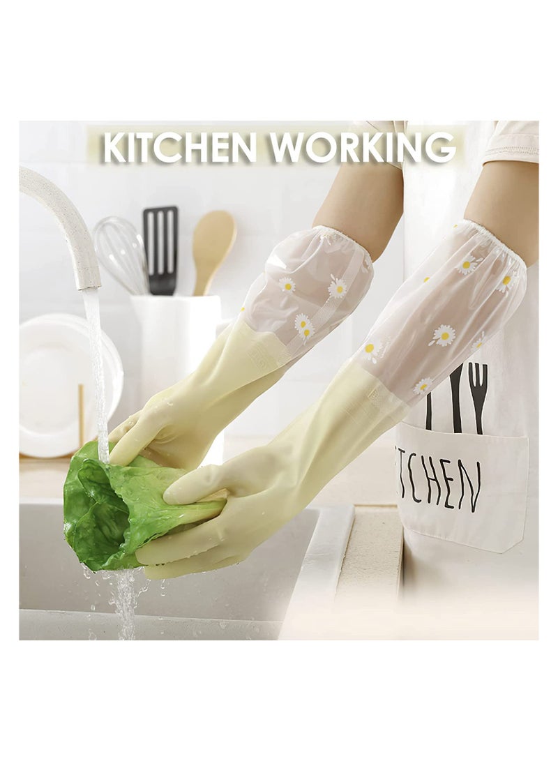 3 Pairs Rubber Gloves for Household Cleaning Gloves, Durable Kitchen PVC Gloves for Dishwashing Waterproof - Image 3