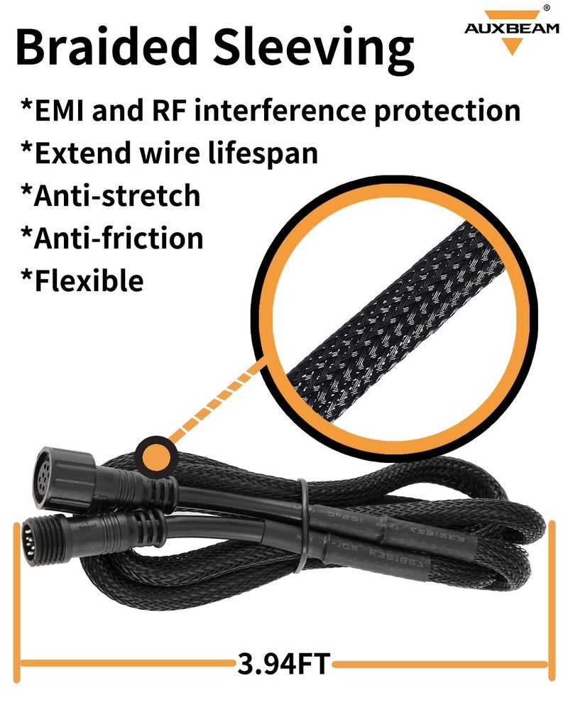 Auxbeam 3.94ft 8 Pin Wiring Harness Extension for Auxbeam 6 Gang Switch Panel BC60, GC60 Switch Controller Extension Line Controller Box, ATV, UTV, Truck, Trailer, Bus, Car, RV, Boat, Motorhome - Image 3