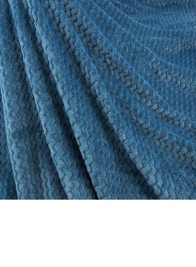 PAVILIA PAVILIA Sherpa Blanket Throw for Couch Sofa | Turquoise Teal Blue Super Soft, Plush Chevron Throw Fleece Blanket | Zig Zag Fuzzy Fluffy Decorative Blanket Microfiber, 50x60 - Image 3