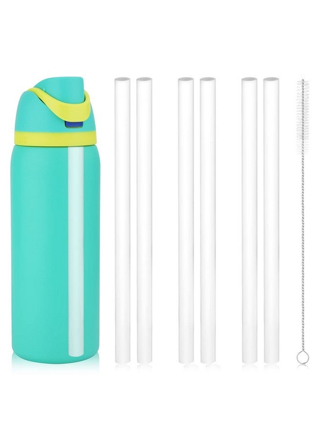 SAVITA 6PCS Replacement Straws for Owala Water Bottle 24 oz 32 oz, Reusable Plastic Straws with Cleaning Brush for Cup 24oz 32oz Travel Tumbler Accessories Parts for Sports Bottle(White) - Image 1