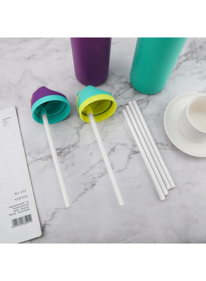 SAVITA 6PCS Replacement Straws for Owala Water Bottle 24 oz 32 oz, Reusable Plastic Straws with Cleaning Brush for Cup 24oz 32oz Travel Tumbler Accessories Parts for Sports Bottle(White) - Image 4