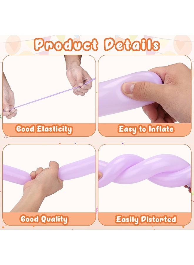 GIFT 100Pcs Balloons Pastel Long Balloons for Balloon Garland Thickening Skinny Latex Twisting Animals Modeling Christmas Birthday Wedding Party Decorations - Image 3