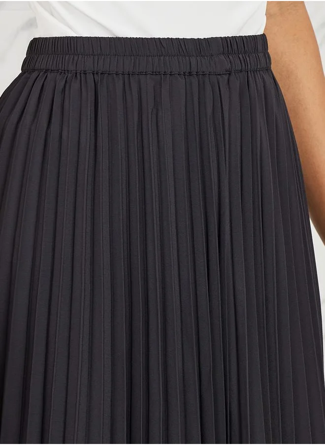 ستايلي Satin Pleated A-Line Maxi Skirt