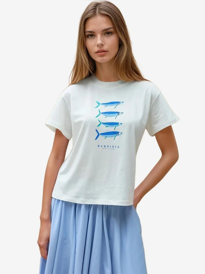 HICCUP Printed Regular Fit Crew Neck 100% Cotton T-shirt