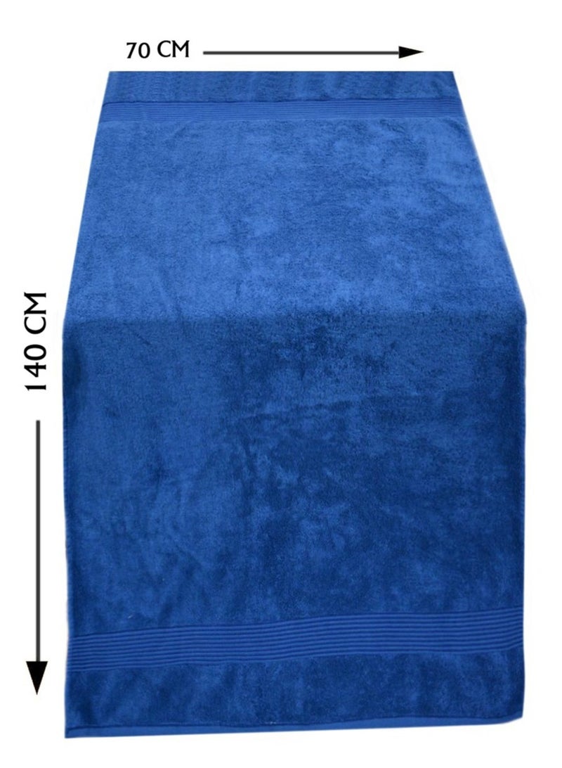 أيه زيد أم منشفة استحمام فاخرة قطن 100% قطعة واحدة (70 × 140 سم) – 550 جرام/م– امتصاص عالي وتجف بسرعة – مثالية للحمام – لون أزرق ملكي - Image 2