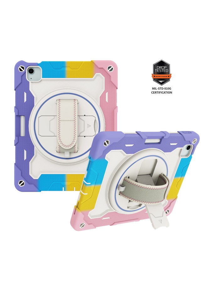 Suitable For Ipad Air 11/13 2025 Silicone Anti-drop Flat Protective Case Pro 11th Bracket Flat Case-Color:Colorful Green-Applicable Models:Ipad Air 11 2024/2025 (without Pen Tray)