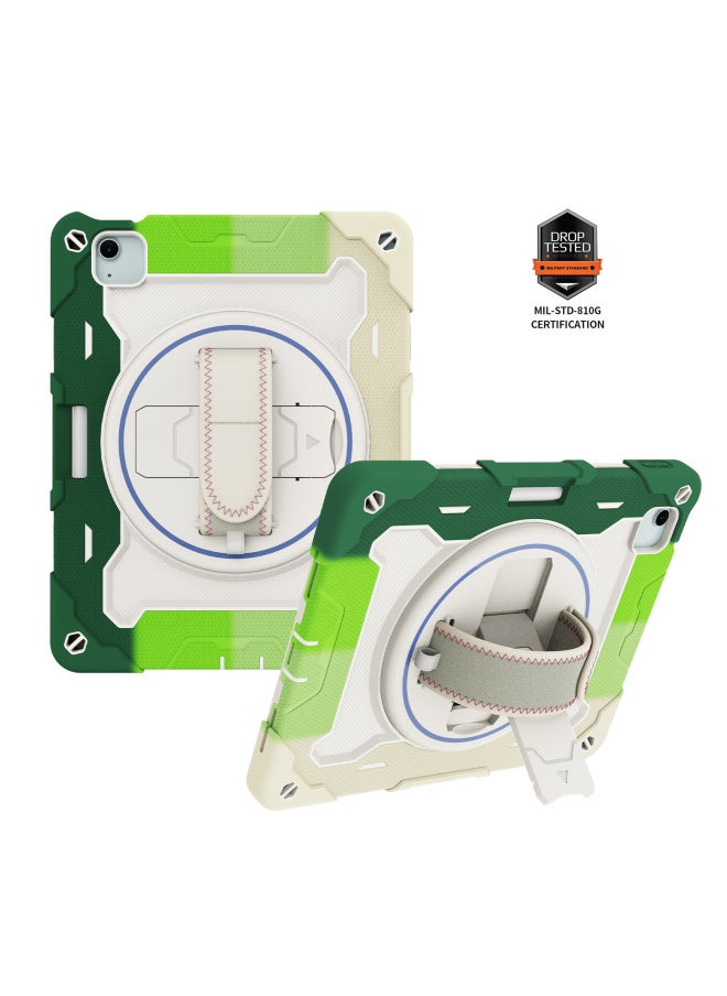 Suitable For Ipad Air 11/13 2025 Silicone Anti-drop Flat Protective Case Pro 11th Bracket Flat Case-Color:Colorful Green-Applicable Models:Ipad Air 11 2024/2025 (without Pen Tray)