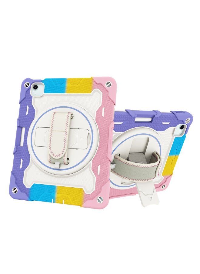 Suitable For Ipad Air 11/13 2025 Silicone Anti-drop Flat Protective Case Pro 11th Bracket Flat Case-Color:Colorful Green-Applicable Models:Ipad Air 11 2024/2025 (without Pen Tray)