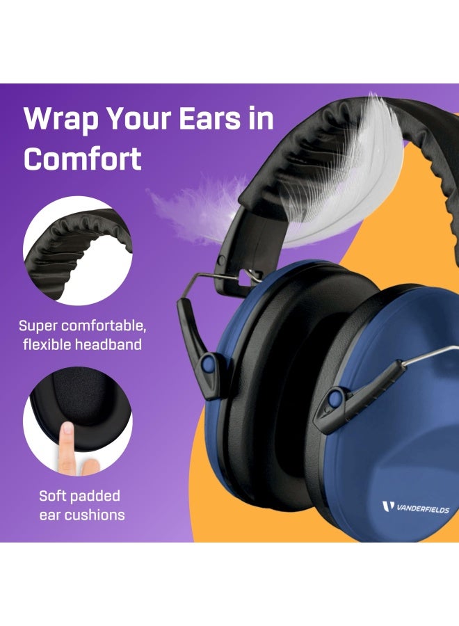 Vanderfields Hearing Protection Ear Muffs for Noise Reduction, 26dB Certified, Noise Cancelling Safety Ear Protection for Shooting, Adult Headphones for Lawn Mowing, DIY, Construction, Woodworking - Image 4