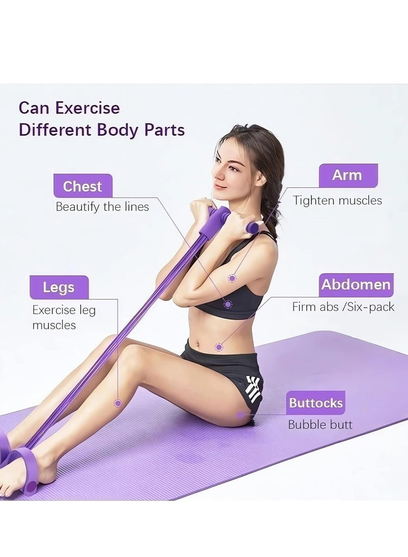 21 Piece Fitness Resistance Band Set with 4 Tube Pedal Ankle Puller, Sit-Up Leg Stretch Rope for Stretching, Arm.