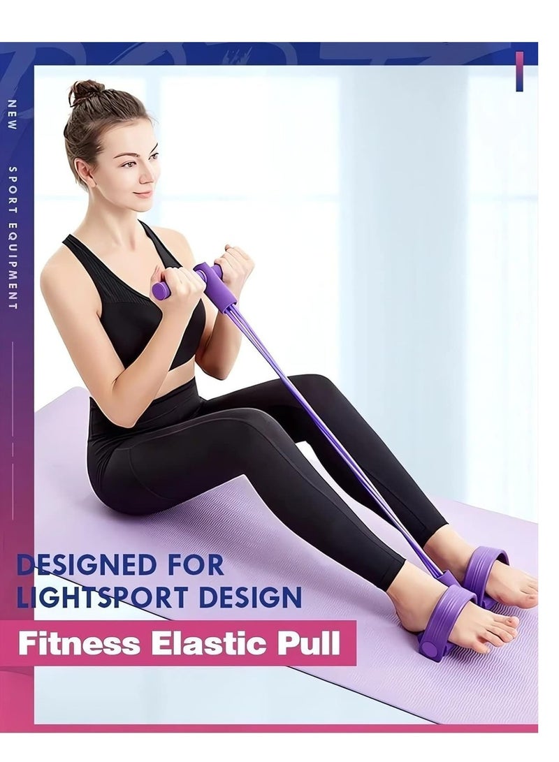 21 Piece Fitness Resistance Band Set with 4 Tube Pedal Ankle Puller, Sit-Up Leg Stretch Rope for Stretching, Arm.
