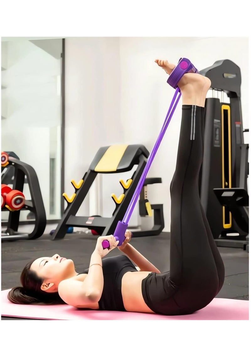 21 Piece Fitness Resistance Band Set with 4 Tube Pedal Ankle Puller, Sit-Up Leg Stretch Rope for Stretching, Arm.