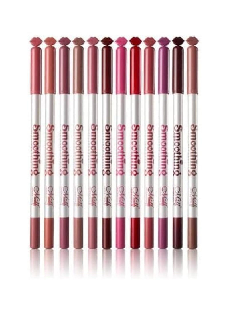 Mn - Set Of 12 Lip Liner Pencils Makeup Cosmetics - Image 1