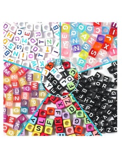 Taiahiro 6mm acrylic square beads, colored English oil-dripping letter beads, DIY jewelry accessories, children's early education handmade beads(50piece/bag)  - Image 2