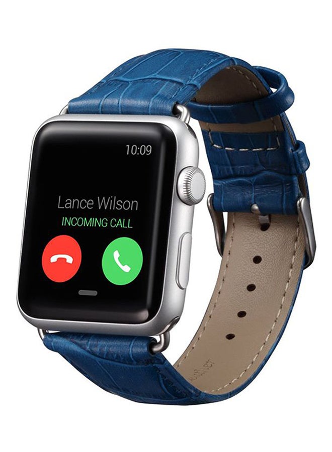 Ozone Leather Wristband Strap For Apple Watch 42mm Blue - Image 4