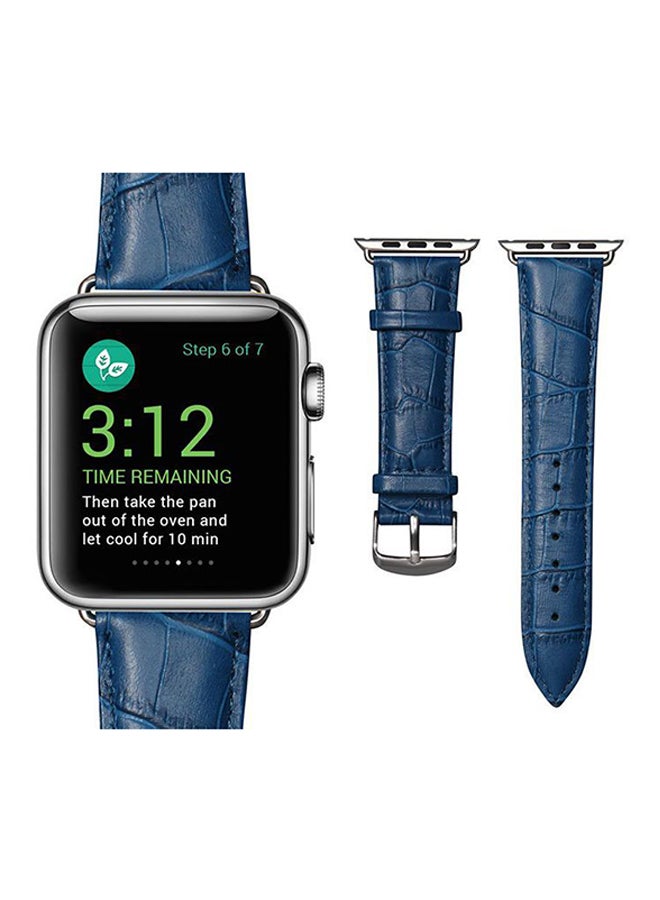 Ozone Leather Wristband Strap For Apple Watch 42mm Blue - Image 3